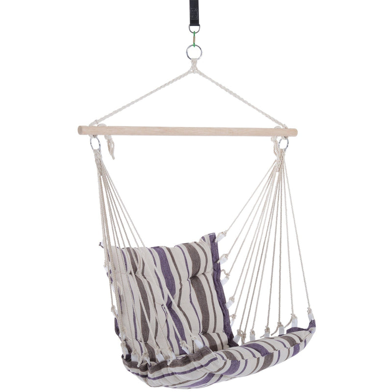 Outdoor Cushioned Hammock Chair, Wooden, Cotton Cloth