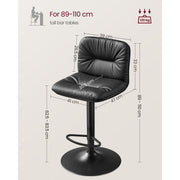 Vasagle Kitchen Counter Stools With Backs, Black