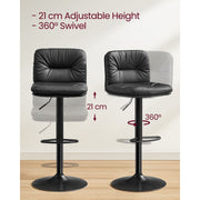 Vasagle Kitchen Counter Stools With Backs, Black
