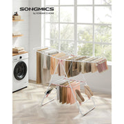 Songmics Foldable Clothes Drying Rack, White & Pink Songmics