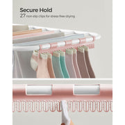 Songmics Foldable Clothes Drying Rack, White & Pink Songmics