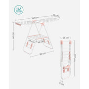Songmics Foldable Clothes Drying Rack, White & Pink Songmics