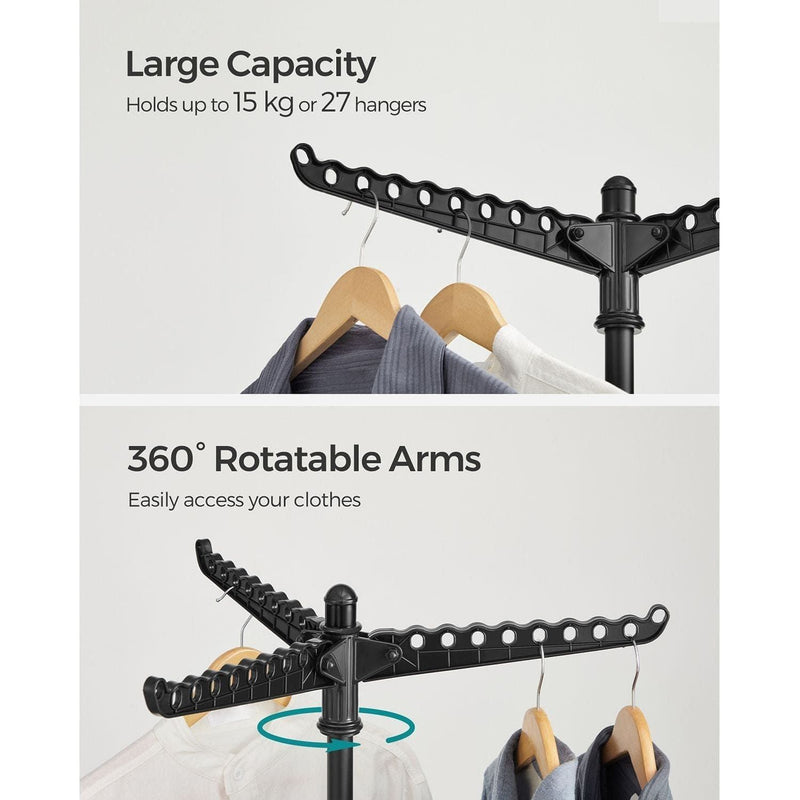 Songmics Space Saving Clothes Airer, Black
