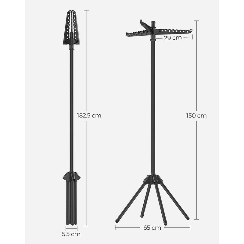 Songmics Space Saving Clothes Airer, Black