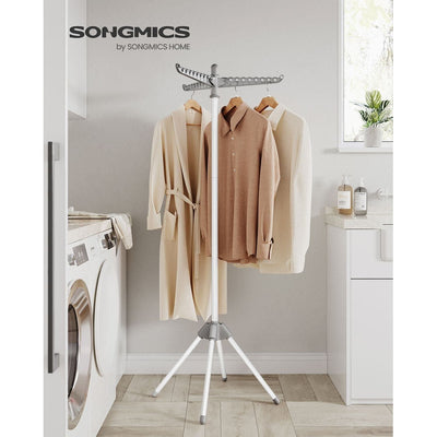 Songmics Space Saving Clothes Airer, White/Grey Songmics