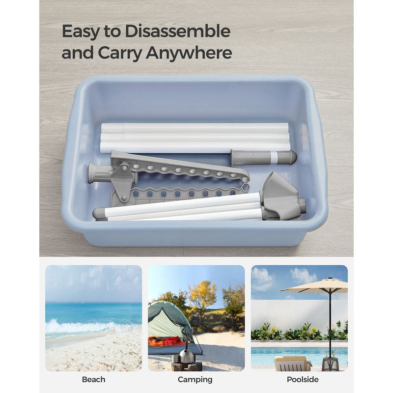 Songmics Space Saving Clothes Airer, White/Grey