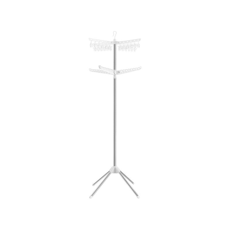 Songmics Space Saving Clothes Airer, White/Silver