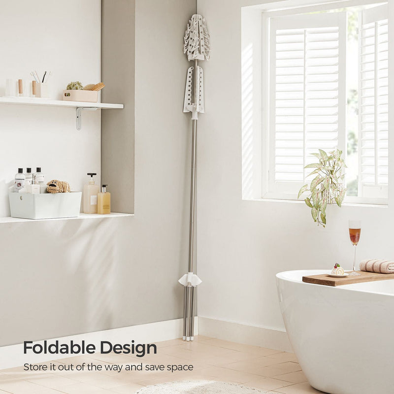 Songmics Space Saving Clothes Airer, White/Silver