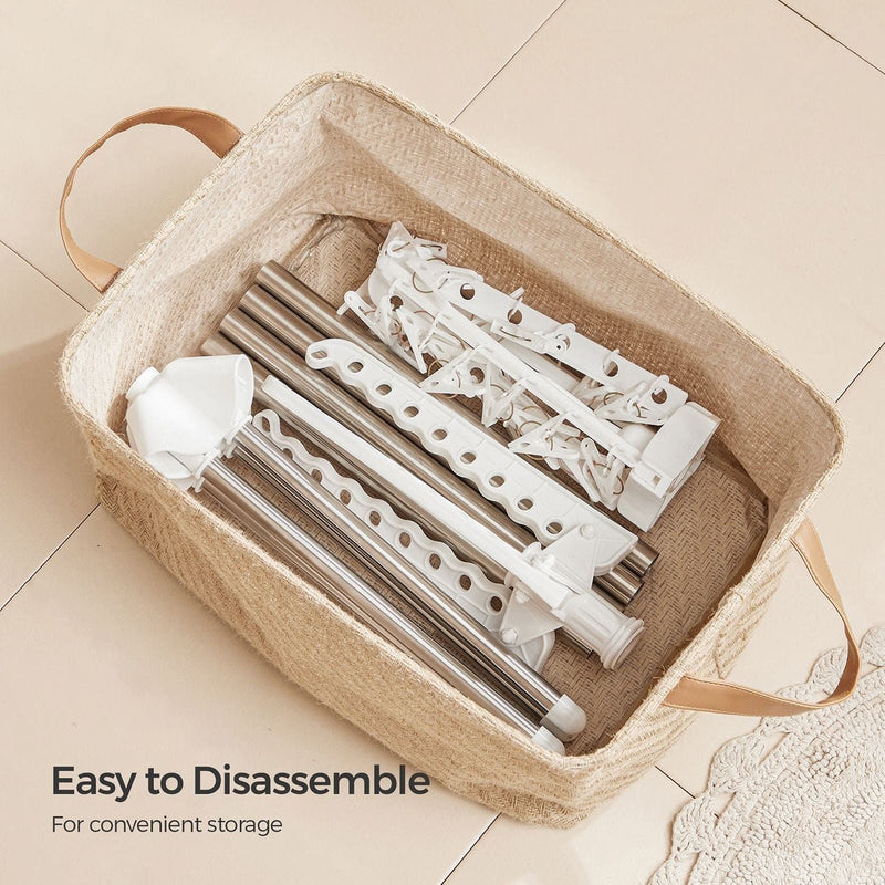 Songmics Space Saving Clothes Airer, White/Silver