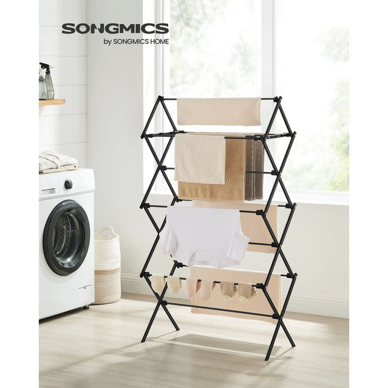 Songmics Folding Clothes Dryer Rack Black