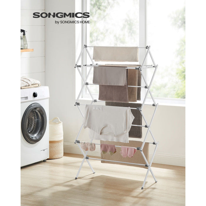 Songmics Folding Clothes Dryer Rack White