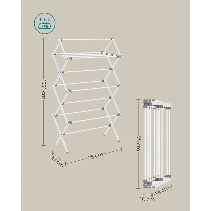 Songmics Folding Clothes Dryer Rack White