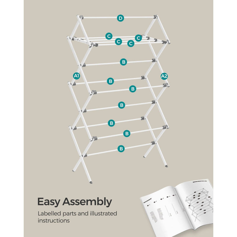 Songmics Folding Clothes Dryer Rack White