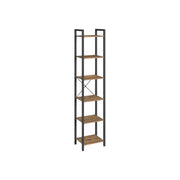 Vasagle 6 Tier Tall Narrow Bookshelf, Rustic Brown & Black