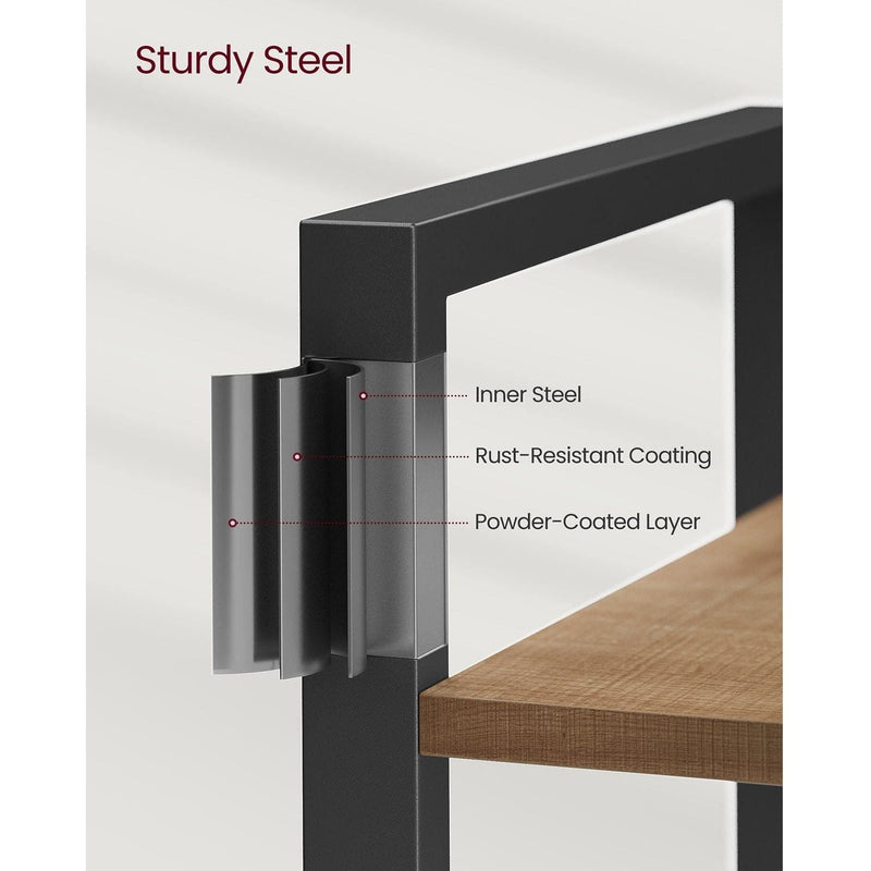 Vasagle 6 Tier Tall Narrow Bookshelf, Rustic Brown & Black