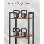 Vasagle 6 Tier Tall Narrow Bookshelf, Rustic Brown & Black