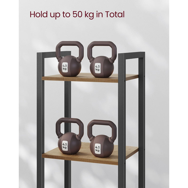 Vasagle 6 Tier Tall Narrow Bookshelf, Rustic Brown & Black