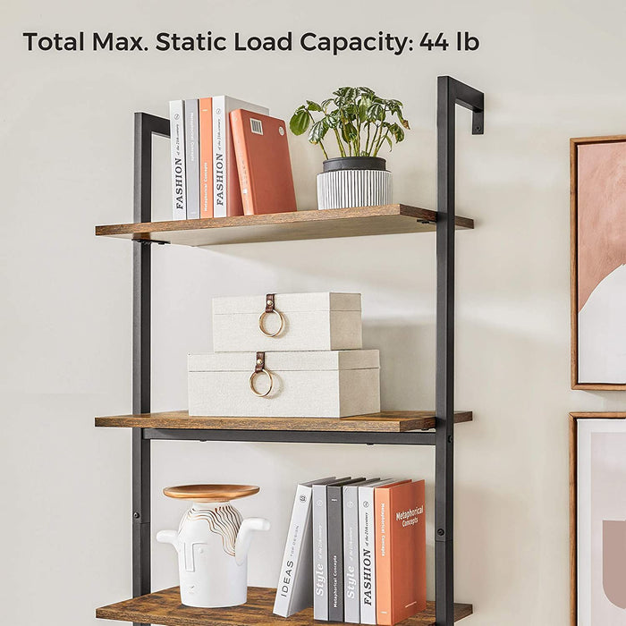 Vasagle Ladder Book Shelf Industrial, Wall Mounted