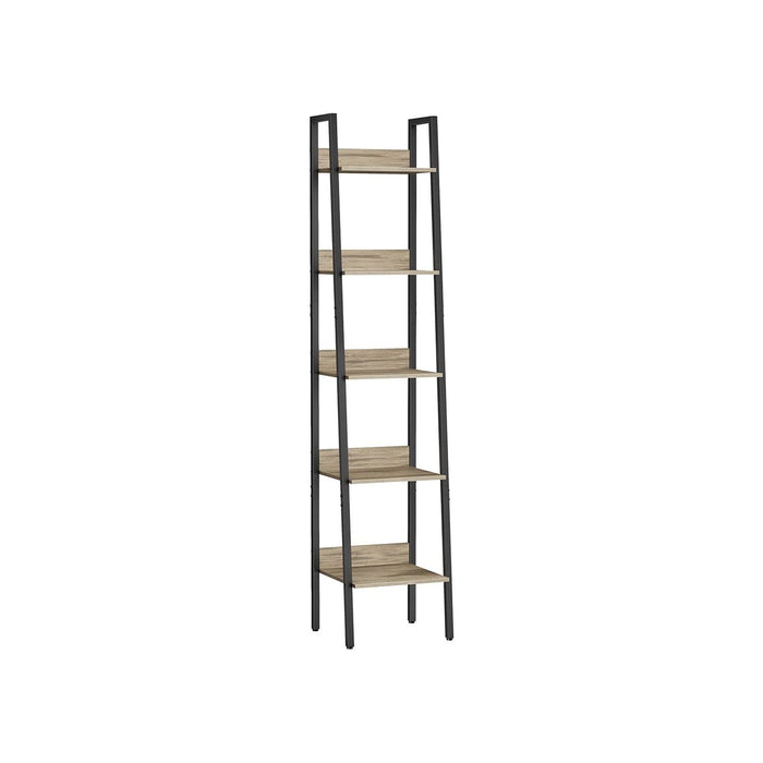 Vasagle 5 Tier Narrow Ladder Shelf, Black & Camel Brown