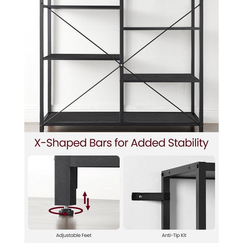 Large Bookcase Black by Vasagle