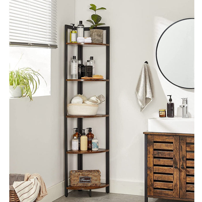 Vasagle Industrial Brown 5-tier Free Standing Corner Shelf