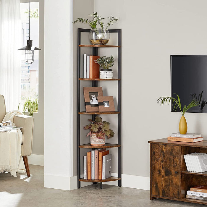 Vasagle Industrial Brown 5-tier Free Standing Corner Shelf