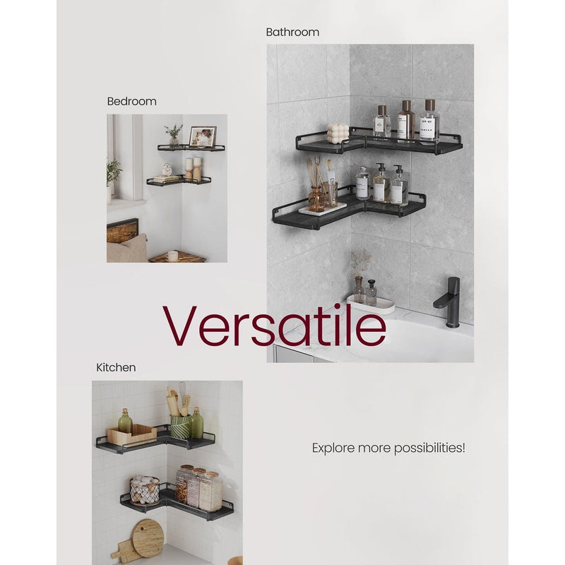 Set Of 2 Floating Corner Wall Shelves by Vasagle