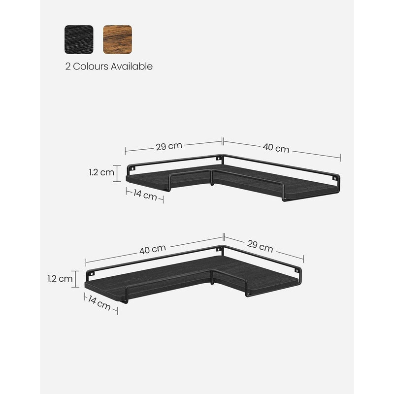 Set Of 2 Floating Corner Wall Shelves by Vasagle