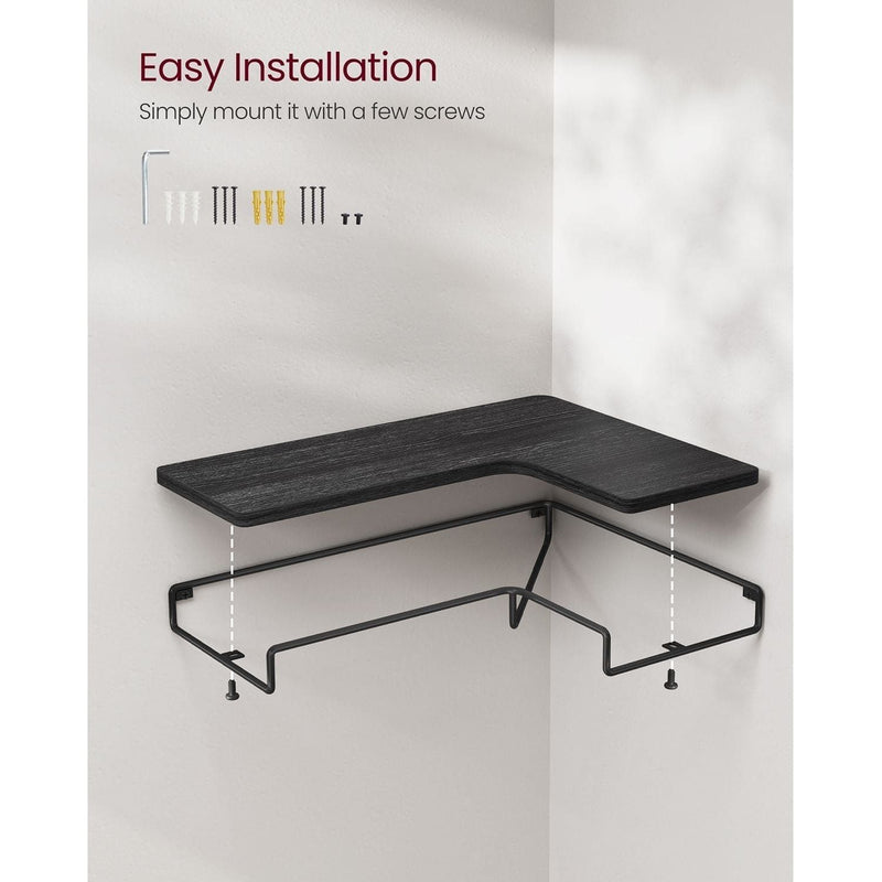 Set Of 2 Floating Corner Wall Shelves by Vasagle