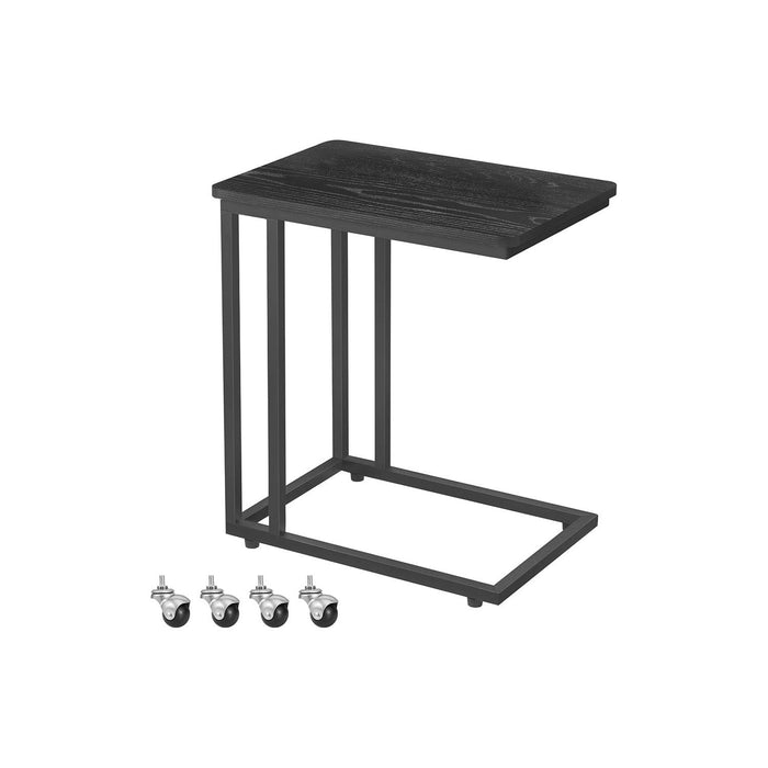 Vasagle Side Table With Wheels Black