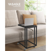 Vasagle Side Table With Wheels Black