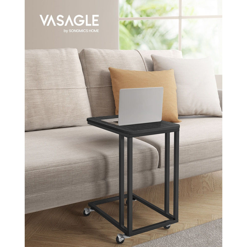 Vasagle Side Table With Wheels Black