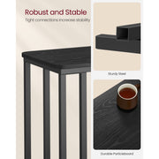 Vasagle Side Table With Wheels Black