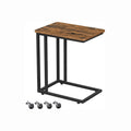 Industrial Style Side End Snack Table by Vasagle - C shape sofa side table, removeable castors - perfect for living room