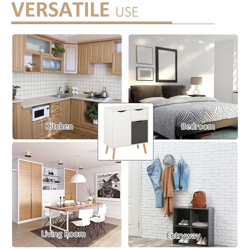 Floor Cabinet Storage, Drawer, Grey