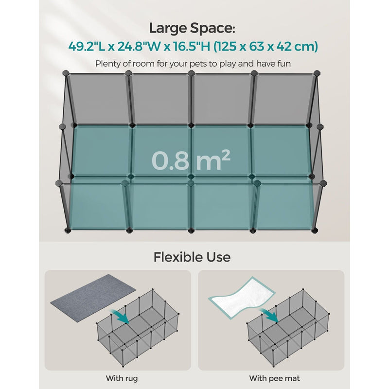 Songmics Pet Playpen With Floor Grey