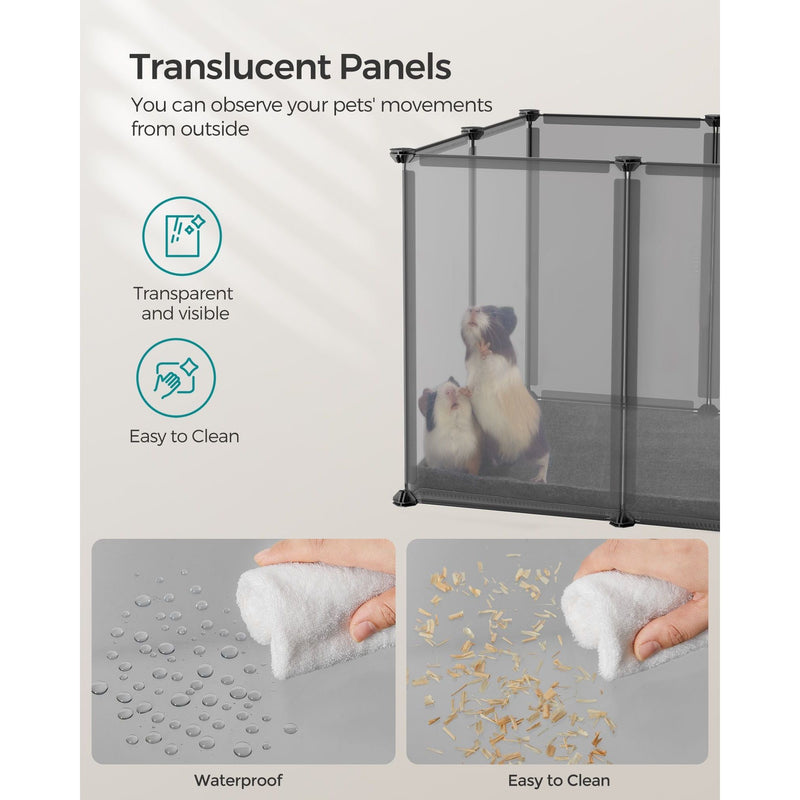 Songmics Pet Playpen With Floor Grey