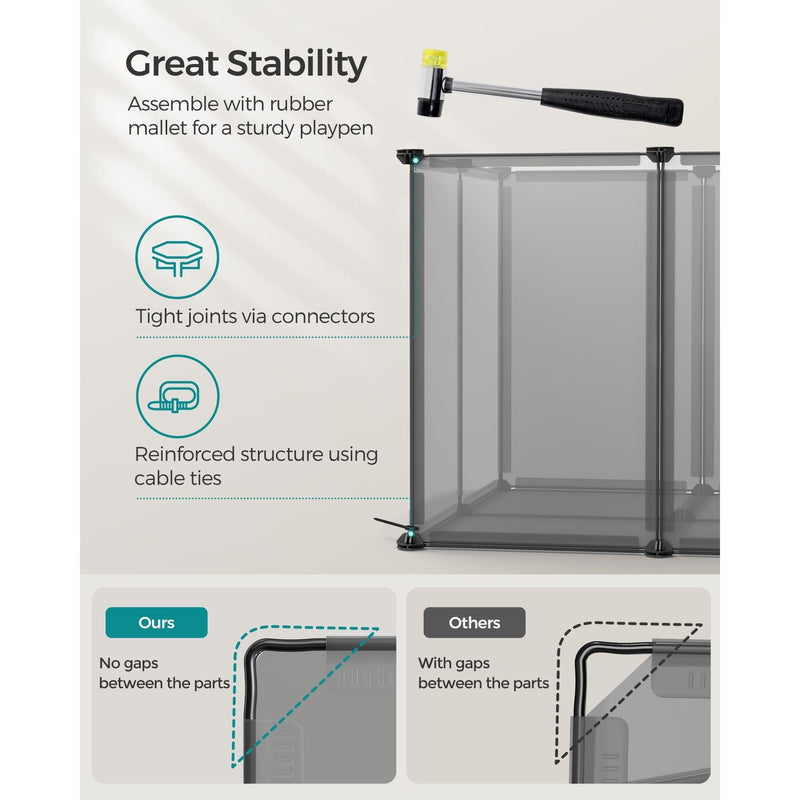 Songmics Pet Playpen With Floor Grey