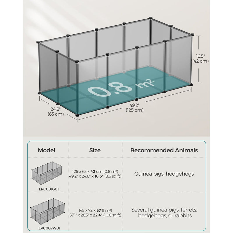 Songmics Pet Playpen With Floor Grey