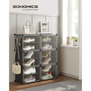 Black Interlocking Shoe Storage Boxes by Songmics Songmics
