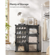 Black Interlocking Shoe Storage Boxes by Songmics Songmics