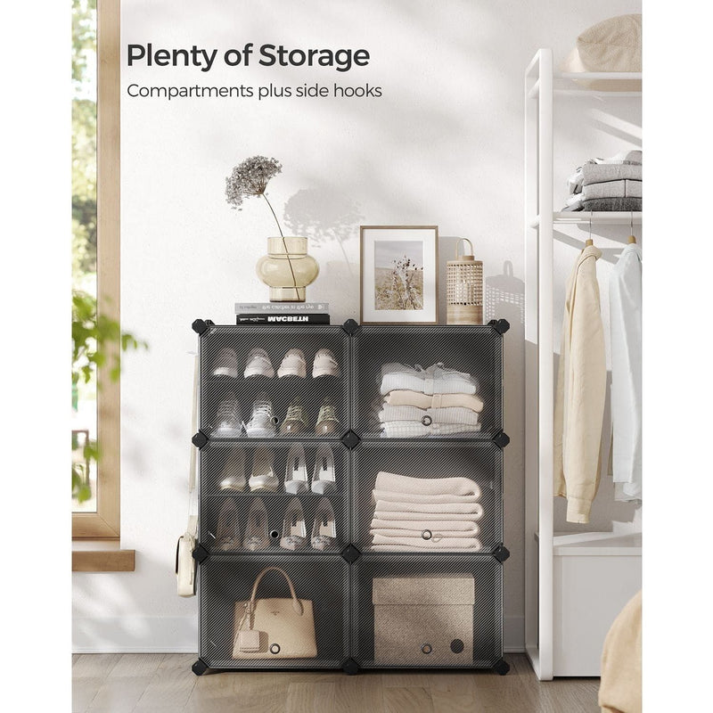 Black Interlocking Shoe Storage Boxes by Songmics Songmics