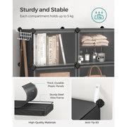 Black Interlocking Shoe Storage Boxes by Songmics Songmics