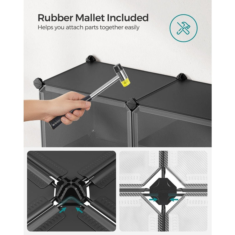 Black Interlocking Shoe Storage Boxes by Songmics Songmics