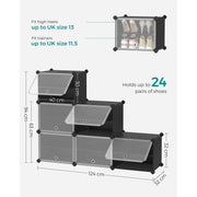 Black Interlocking Shoe Storage Boxes by Songmics Songmics