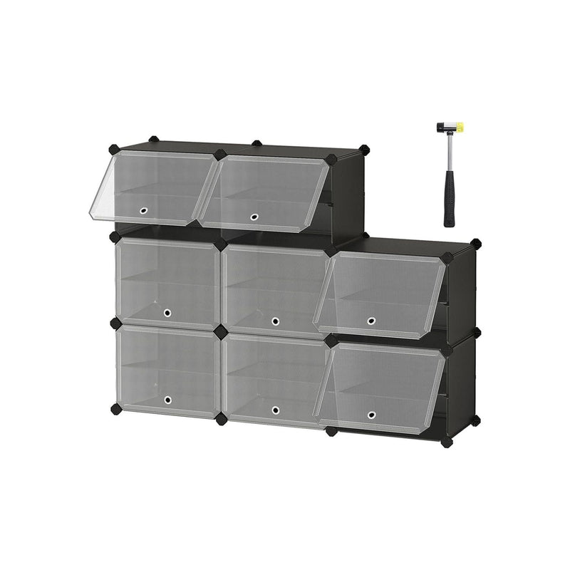 8 Slot Black Modular Storage Boxes by Songmics