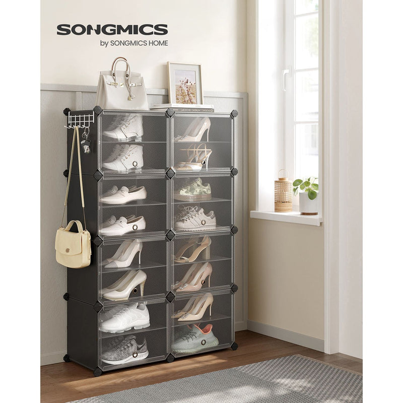 8 Slot Black Modular Storage Boxes by Songmics