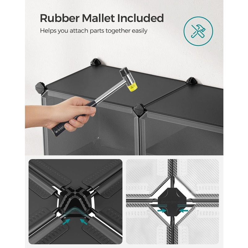 8 Slot Black Modular Storage Boxes by Songmics