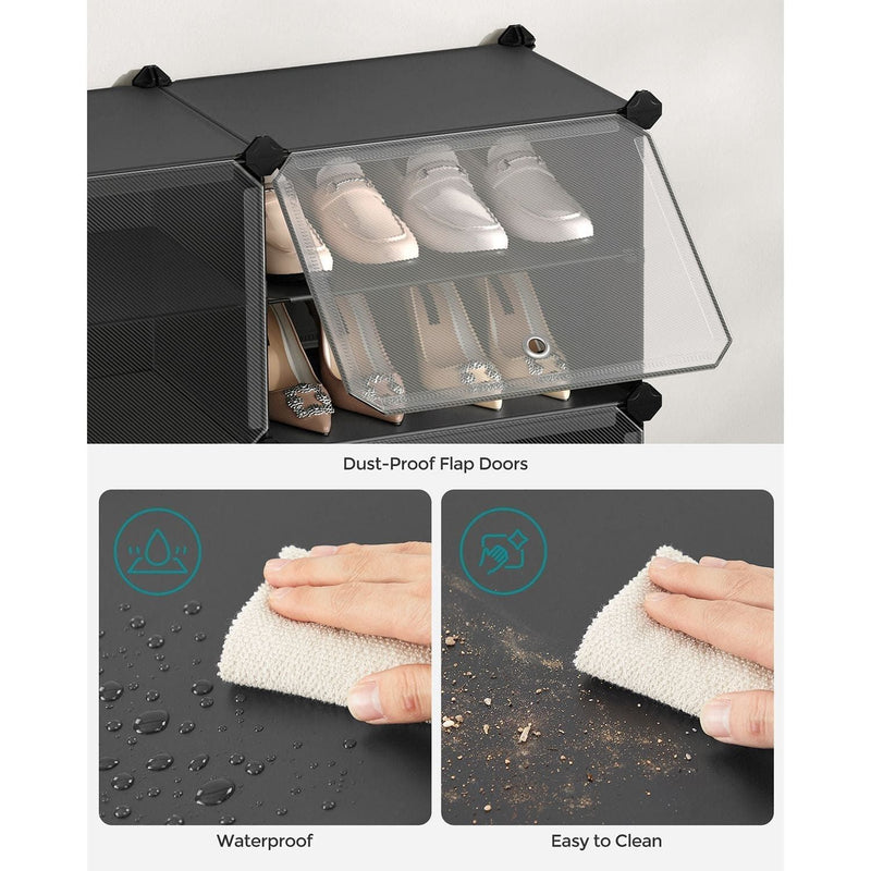 8 Slot Black Modular Storage Boxes by Songmics