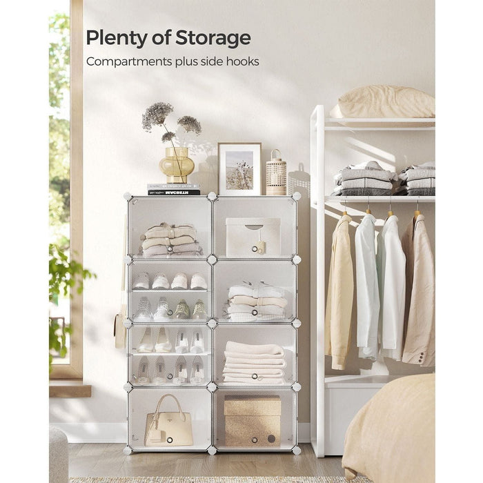 8 Slot White Modular Storage Boxes